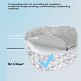 Grey Universal Cooling Gel Seat Cushion - TPR Breathable Honeycomb Pad for Car & Office Chair - Top-Down View