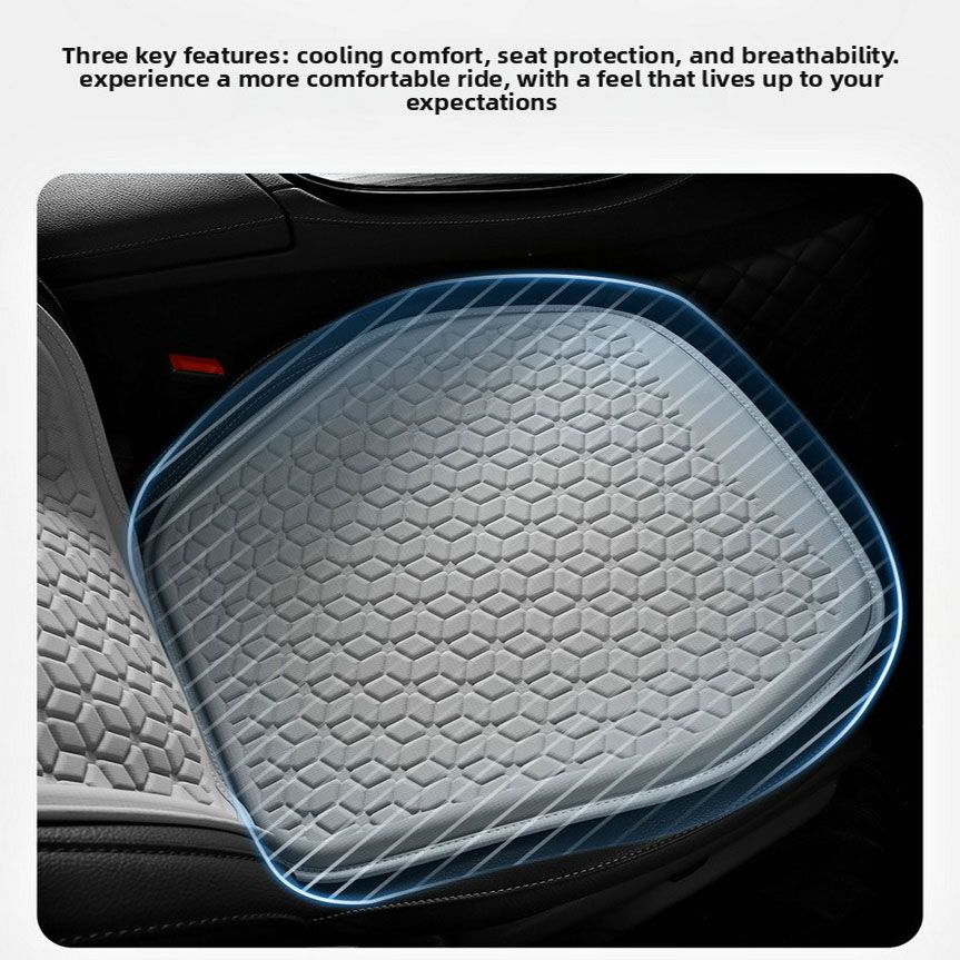 Green Universal Cooling Gel Seat Cushion - TPR Breathable Honeycomb Pad for Car & Office Chair