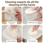 2 Suction Cups + 4 Honeycomb Kitchen Sponges Set - Dishwashing Cleaning Scrubbers