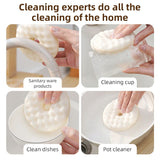 2 Suction Cups + 4 Honeycomb Kitchen Sponges Set - Dishwashing Cleaning Scrubbers - 45-Degree Angle