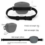 Gray Silicone Dog Training Treat Pouch with Adjustable Waist Belt Hands-Free Pet Reward Bag for Outdoor Walks