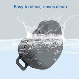 Blue Silicone Dog Training Treat Pouch with Adjustable Waist Belt Hands-Free Pet Reward Bag for Outdoor Walks - Top-Down View