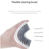 3 Pack Flexible Bendable Cleaning Brushes Multi-Purpose Kitchen Bathroom Scrubber Set for Faucets Tiles Corners Sink Gaps - 45-Degree Angle