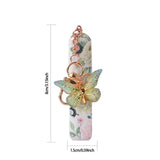 3 Pack Pink 5ml Portable Perfume Atomizer Keychain Butterfly Charm Floral Refillable Travel Spray Bottle Set - Same Design - Close-Up Angle