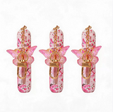 3 Pack Light Pink 5ml Portable Perfume Atomizer Keychain Butterfly Charm Floral Refillable Travel Spray Bottle Set - Same Design