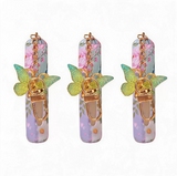 3 Pack Blue 5ml Portable Perfume Atomizer Keychain Butterfly Charm Floral Refillable Travel Spray Bottle Set - Same Design