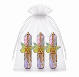 3 Pack Blue 5ml Portable Perfume Atomizer Keychain Butterfly Charm Floral Refillable Travel Spray Bottle Set - Same Design - Front View
