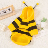 Size S Bee Fleece Hoodie Jumper for Small Dogs & Cats with 5 Hair Clips - Winter Warm Pet Apparel Australia - Close-Up Angle