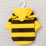 Size XL Bee Fleece Hoodie Jumper for Small Dogs & Cats with 5 Hair Clips - Winter Warm Pet Apparel Australia - Low Angle
