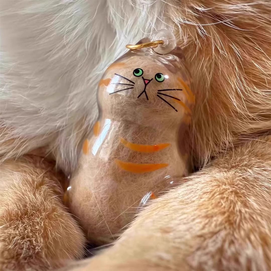 Ginger Cat Complete Cat Care Set - One-Touch Deshedding Brush, Stainless Steel Nail Clipper & Fur Collection Locket