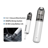 Black Mini Wireless Handheld Vacuum Cleaner——Wireless Mini Dust Cleaner with Strong Suction, USB Type C Charging and Multi Purpose Cleaning Attachments - 45-Degree Angle