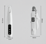 Black Paw Hair Trimmer and White Pet Nail Clipper Set USB Rechargeable Dog Cat Grooming Kit LED Display Low Noise Paw Shaver Nail Grinder 2 in 1 Pet Beauty Tool