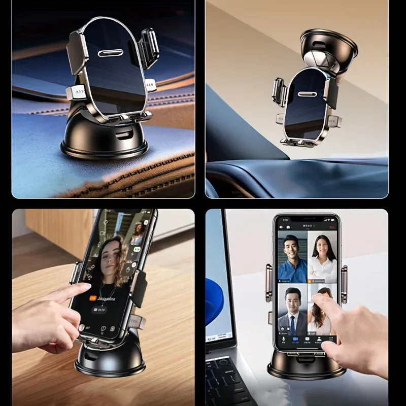 Universal Car Phone Mount Dashboard Windscreen Holder Anti Slip Vacuum Suction Mobile Phone Stand 360 Adjustable Navigation Bracket