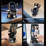 Universal Car Phone Mount Dashboard Windscreen Holder Anti Slip Vacuum Suction Mobile Phone Stand 360 Adjustable Navigation Bracket - Top-Down View
