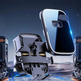 Universal Car Air Vent Phone Mount (Black Mirror Finish) — 360° Adjustable, Non-Slip Navigation Holder, Compatible with Most Smartphones - Top-Down View