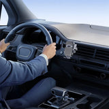 Universal Car Air Vent Phone Mount (Black Textured Finish) — 360° Adjustable, Non-slip Navigation Holder, Compatible with Most Smartphones - Front View