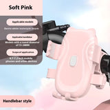 Cute Pink Cat-Themed Bicycle Phone Holder — Motorcycle & Bicycle Handlebar Mount, Anti-Shake 360° Rotatable Navigation Bracket, Universal Scooter Stand - Front View