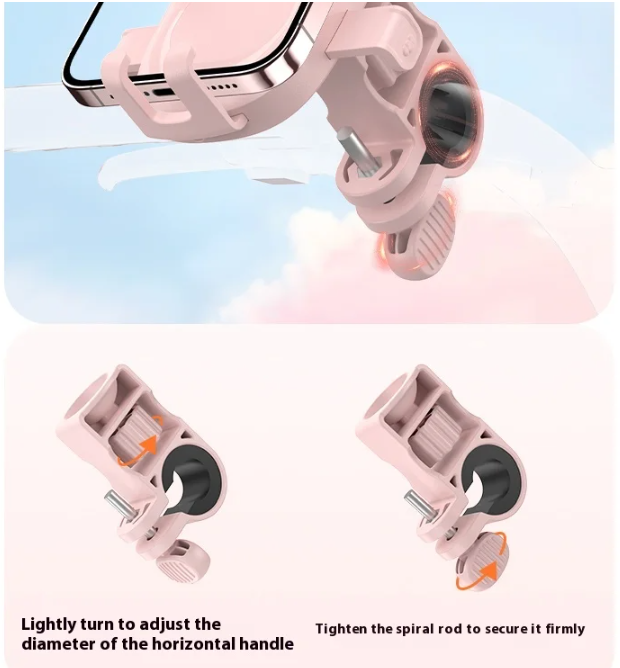Cute Pink Cat-Themed Bicycle Phone Holder — Motorcycle & Bicycle Handlebar Mount, Anti-Shake 360° Rotatable Navigation Bracket, Universal Scooter Stand