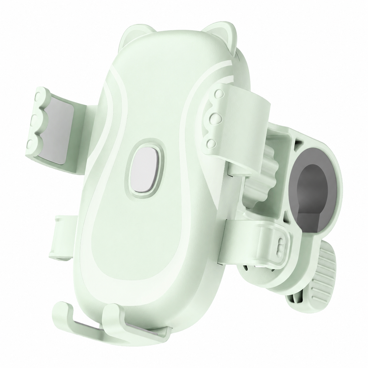 Cute Green Cat-Themed Bicycle Phone Holder — Motorcycle & Bicycle Handlebar Mount, Anti-Shake 360° Rotatable Navigation Bracket, Universal Scooter Stand