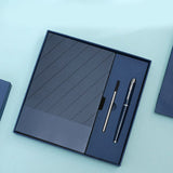 Misty Blue Luxury A5 Notebook and Pen Gift Set Business Journal Office Writing Diary Executive Stationery Present Box with Gift Bag