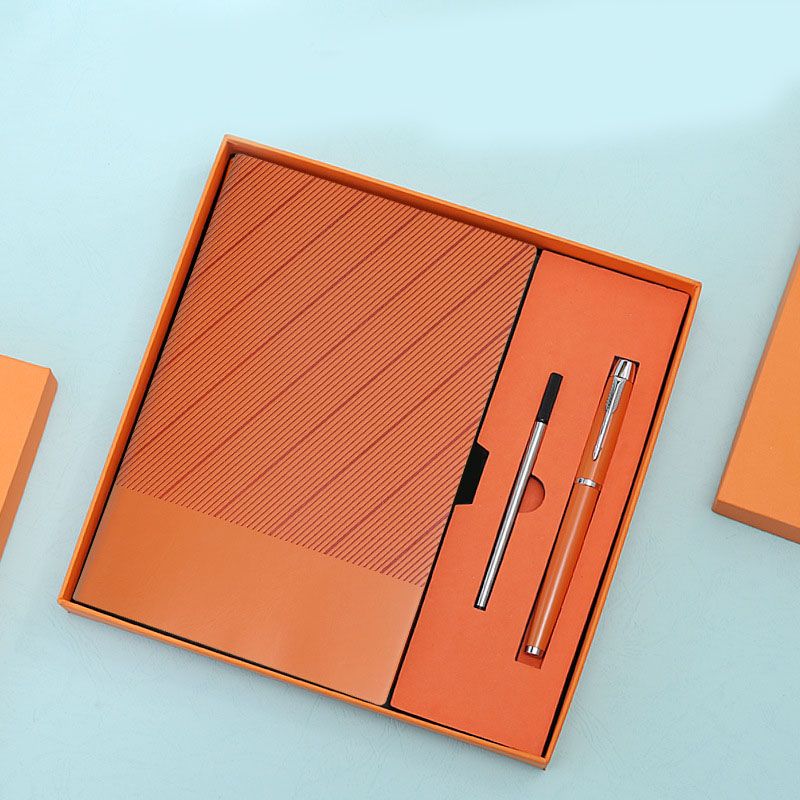 Yellow Luxury A5 Notebook and Pen Gift Set Business Journal Office Writing Diary Executive Stationery Present Box with Gift Bag