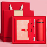 Red A5 Business Notebook Gift Set with Vacuum Flask Pen and 16GB USB Drive Corporate Gift Box