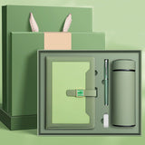 Green A5 Business Notebook Gift Set with Vacuum Flask Pen and 16GB USB Drive Corporate Gift Box
