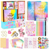 DIY Journal Set for Girls Scrapbook Kit Creative Diary Craft Gift Set with Stickers Pens Washi Tape Birthday Gift