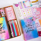 DIY Journal Set for Girls Scrapbook Kit Creative Diary Craft Gift Set with Stickers Pens Washi Tape Birthday Gift - Side View