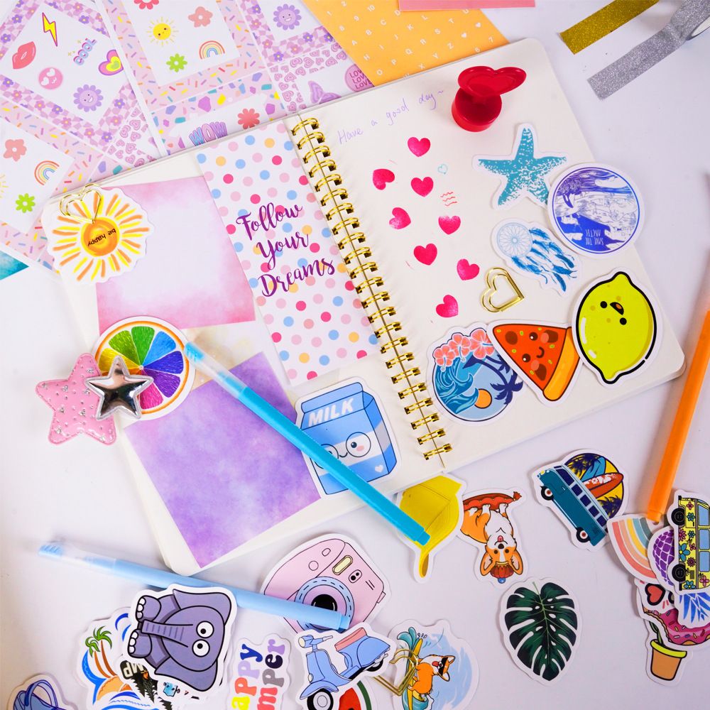 DIY Journal Set for Girls Scrapbook Kit Creative Diary Craft Gift Set with Stickers Pens Washi Tape Birthday Gift