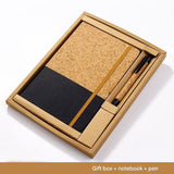 Black Eco-Friendly Cork A5 Notebook Gift Set with Matching Pen Business Journal Office Meeting Writing Gift