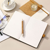 White Eco-Friendly Cork A5 Notebook Gift Set with Matching Pen Business Journal Office Meeting Writing Gift - Rear View