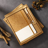 White Eco-Friendly Cork A5 Notebook Gift Set with Matching Pen Business Journal Office Meeting Writing Gift - Low Angle