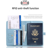 Pink Travel Passport Holder and Notebook Gift Set with Luggage Tag & Metal Pen Business Travel Gift Box
