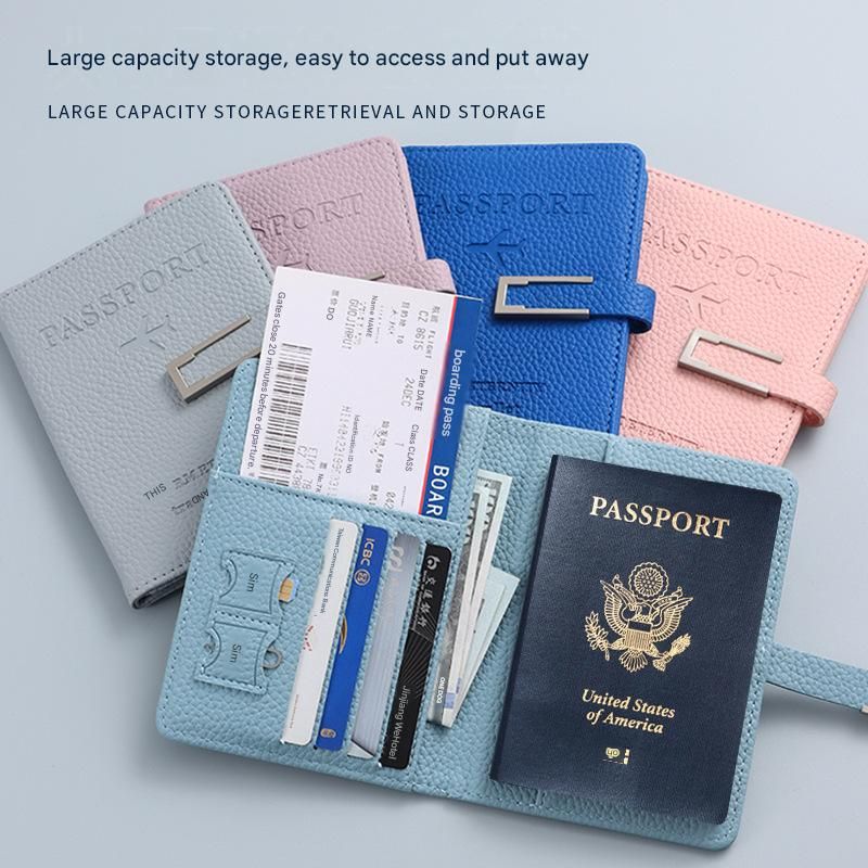Red Travel Passport Holder and Notebook Gift Set with Luggage Tag & Metal Pen Business Travel Gift Box