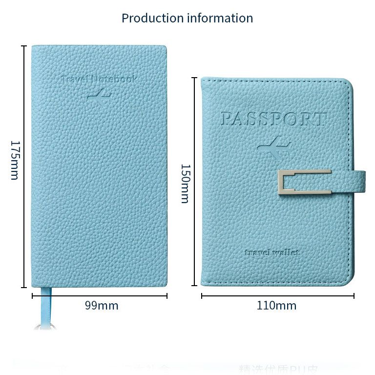 Red Travel Passport Holder and Notebook Gift Set with Luggage Tag & Metal Pen Business Travel Gift Box