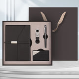 Black Executive A5 Notebook Gift Set with Metal Pen, Business Card Holder and Keychain for Corporate Gifts, Client Appreciation and Office Professionals