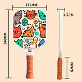 Kids Pickleball Paddle Set with Cooling Towel (Teddy Bear), Cartoon Junior Paddles, Carry Bag and Indoor/Outdoor Balls for Children - Low Angle