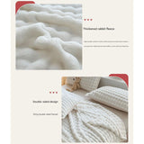 Mushroom-Themed Plush Slippers & Bubble Fleece Throw Blanket Set — A Cozy, Warm Winter Home Gift Bundle, Including Soft & Warm Indoor Slippers (Size AU 4-5) and a 100x150cm Flannel Throw Blanket - 45-Degree Angle