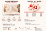 Mushroom-Themed Plush Slippers & Bubble Fleece Throw Blanket Set — A Cozy, Warm Winter Home Gift Bundle, Including Soft & Warm Indoor Slippers (Size AU 10-11) and a 100x150cm Flannel Throw Blanket - Top-Down View
