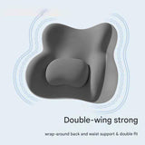 Blue Ergonomic Memory Foam Lumbar Support Cushion for Office Chair, Adjustable Lower Back Pillow with Dual Side Support, Orthopedic Back Rest for Desk Chair, Car Seat and Home Office - Top-Down View