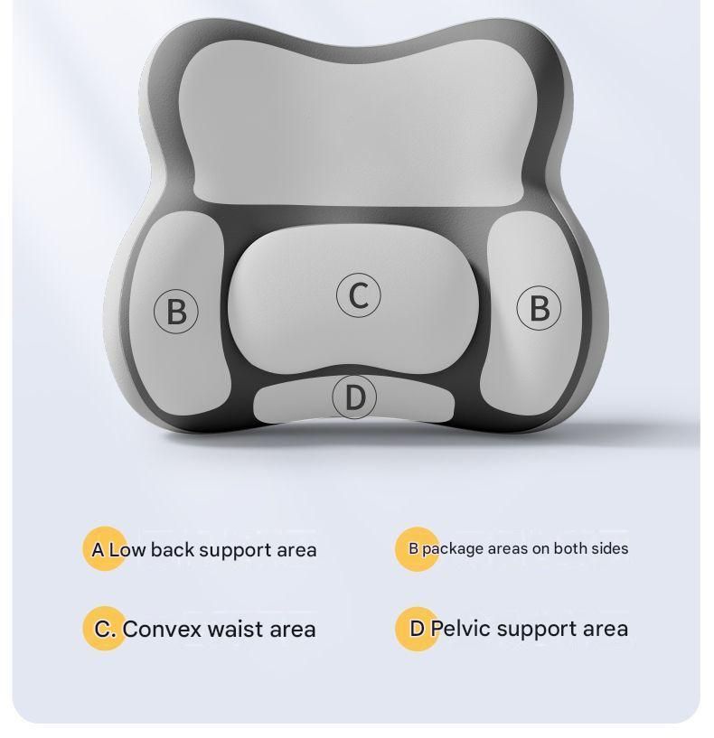 Blue Ergonomic Memory Foam Lumbar Support Cushion for Office Chair, Adjustable Lower Back Pillow with Dual Side Support, Orthopedic Back Rest for Desk Chair, Car Seat and Home Office