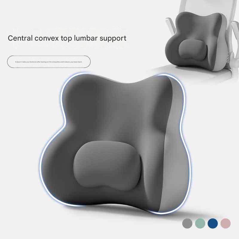 Blue Ergonomic Memory Foam Lumbar Support Cushion for Office Chair, Adjustable Lower Back Pillow with Dual Side Support, Orthopedic Back Rest for Desk Chair, Car Seat and Home Office
