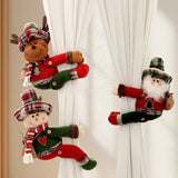 Christmas Santa Curtain Tiebacks Set of 2, Festive Plush Curtain Holders for Window Drapes, Holiday Home Decor