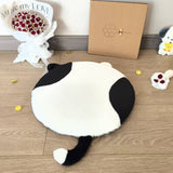 40cm Round Cat-Themed Seat Cushion (Black and White Cat) — Slow-Rebound Memory Foam, Soft Plush, Washable — Ideal for Office Chairs, Bedrooms, Dorms, and Reading Nooks