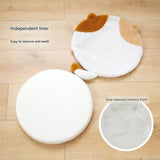 40cm Round Cat-Themed Seat Cushion (Black and White Cat) — Slow-Rebound Memory Foam, Soft Plush, Washable — Ideal for Office Chairs, Bedrooms, Dorms, and Reading Nooks