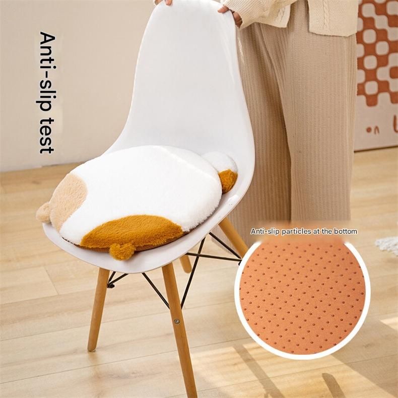 40cm Round Cat-Themed Seat Cushion (Black and White Cat) — Slow-Rebound Memory Foam, Soft Plush, Washable — Ideal for Office Chairs, Bedrooms, Dorms, and Reading Nooks