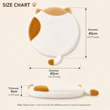 40cm Round Cat-Themed Seat Cushion (Black and White Cat) — Slow-Rebound Memory Foam, Soft Plush, Washable — Ideal for Office Chairs, Bedrooms, Dorms, and Reading Nooks - Low Angle