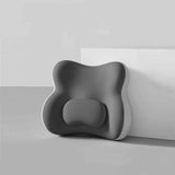 Carrot Hooded Blanket with Grey Memory Foam Lumbar Support Pillow, Cozy Wearable Throw Blanket and Ergonomic Back Cushion Set for Office, Home, Study and Relaxation - Top-Down View