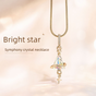 Crystal Star Witch Hat Pendant Necklace for Women, Gold Plated Celestial Charm Choker Jewellery Gift